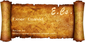Exner Csanád névjegykártya